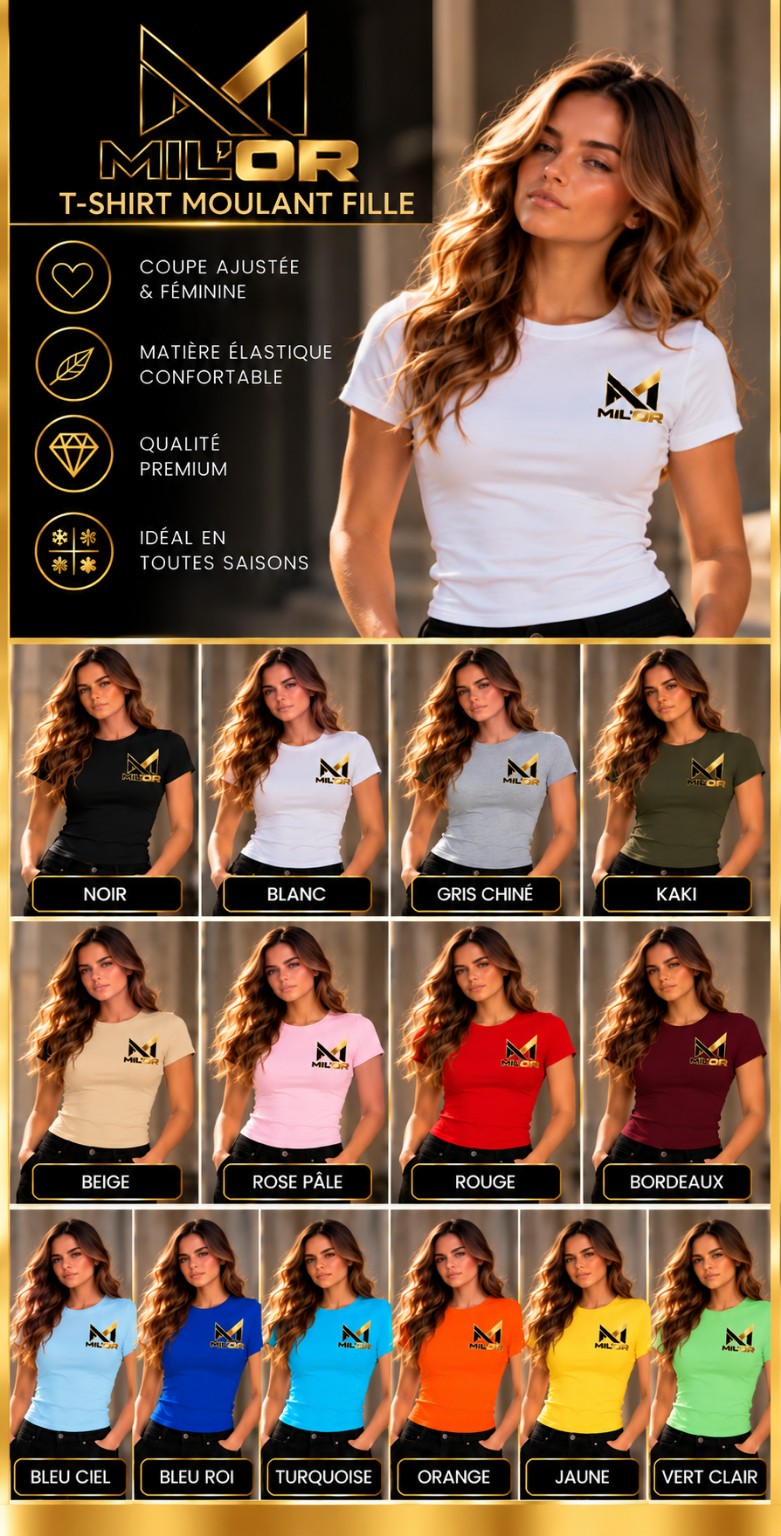 T-shirt moulant fille MIL’OR